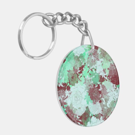 Japanische Blumenmuster Schlüsselanhänger (Vorderseite links)