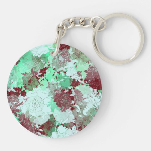 Japanische Blumenmuster Schlüsselanhänger (Rückseite)
