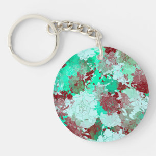 Japanische Blumenmuster Schlüsselanhänger