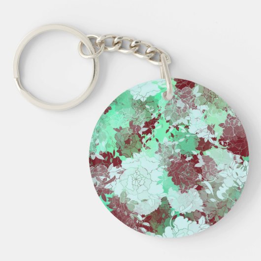 Japanische Blumenmuster Schlüsselanhänger (Vorderseite)
