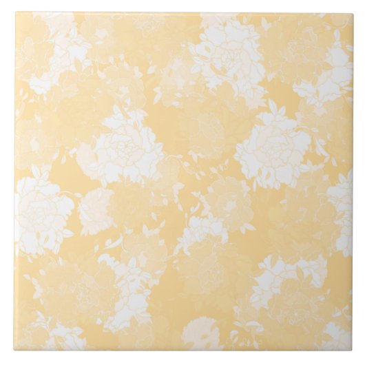 Japanische Blumenorange-Muster. Fliese (Vorderseite)