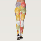 Japanische Blumenwelle: Farbenfrohe Vintage Leggings (Rückseite)