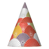 Japanische Blumenwelle: Farbenfrohe Vintage Partyhütchen (Links)