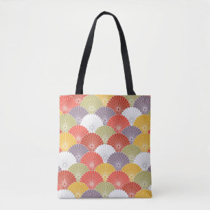 Japanische Blumenwelle: Farbenfrohe Vintage Tasche