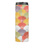 Japanische Blumenwelle: Farbenfrohe Vintage Thermosbecher (Rückseite)