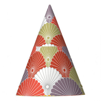 Japanische Blumenwelle: Farbige Vintage Partyhütchen