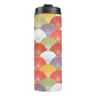 Japanische Blumenwelle: Farbige Vintage Thermosbecher