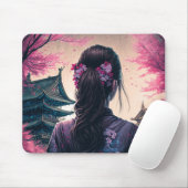 Japanische Blütenpracht - Mädchen - Mousepad (Mit Mouse)