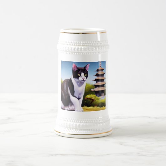 Japanische Bobtail Cat Bierglas (Mittel)