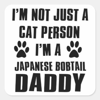 Japanische Bobtail Cat Designs Quadratischer Aufkleber