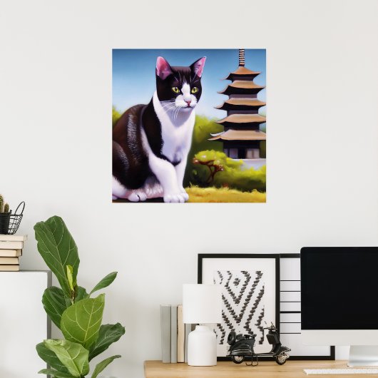 Japanische Bobtail Cat Poster (Heimbüro)