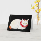 Japanische Bobtail Cat, Shotei Karte (Gelbe Blume)