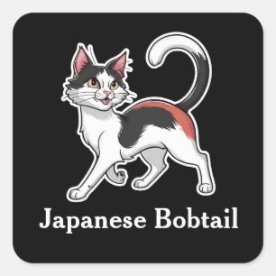 Japanische Bobtail Quadratischer Aufkleber