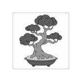 Japanische Bonsai-Bäume in einem Fach, geätzt Gummistempel (Prägung)