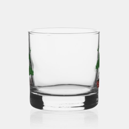Japanische Bonsai Tree Illustration Personalisiert Whiskyglas (Links)