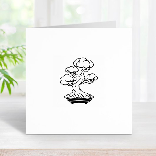 Japanische Bonsai Tree in einem Tray 2 Gummistempel