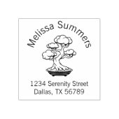 Japanische Bonsai Tree in einer Tray Arch-Adresse Gummistempel (Prägung)