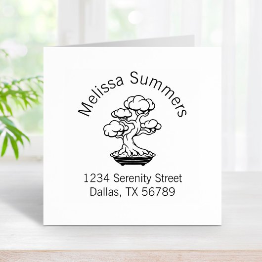 Japanische Bonsai Tree in einer Tray Arch-Adresse Gummistempel