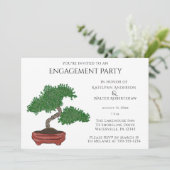 Japanische Bonsai Tree Wedding Engagement Party Einladung (Stehend Vorderseite)