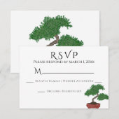 Japanische Bonsai Tree Wedding RSVP Karte (Vorne/Hinten)