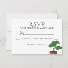 Japanische Bonsai Tree Wedding RSVP Karte