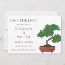 Japanische Bonsai Tree Wedding Save the Date