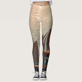 JAPANISCHE BOOTE AUF WASSERDRUCKTEN Leggings