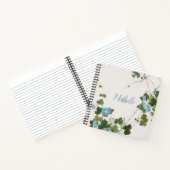 Japanische botanische blaue Blume Notizblock (Innenseite)