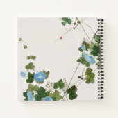 Japanische botanische blaue Blume Notizblock (Rückseite)