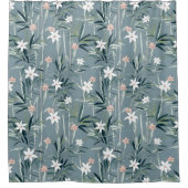 Japanische botanische Zen-Blume Duschvorhang (Vorderseite)