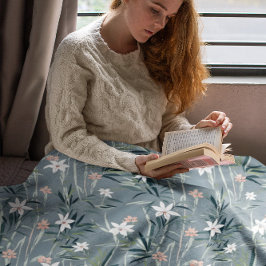 Japanische botanische Zen-Blume Fleecedecke