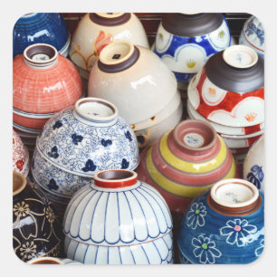 Japanische Bowls: Tokio Quadratischer Aufkleber