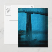 Japanische Brücke bei Nacht 2 Postkarte (Vorne/Hinten)
