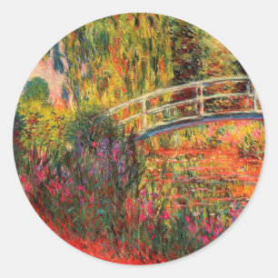 Japanische Brücke   Claude Monet Runder Aufkleber