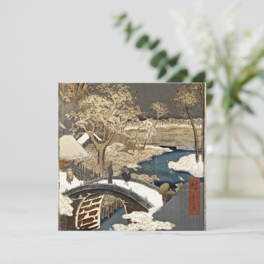 Japanische Brücke im Schnee (Stehend Vorderseite)