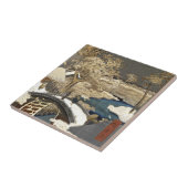 Japanische Brücke im Schnee Fliese (Seite)