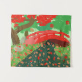 Japanische Brücke unter Ahorn Wandteppich (Vorderseite (Horizontal))