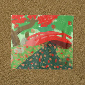 Japanische Brücke unter Ahorn Wandteppich