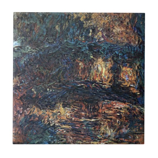 Japanische Brücke von Claude Monet, Vintage Kunst Fliese (Vorderseite)