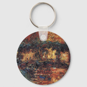 Japanische Brücke von Claude Monet, Vintage Kunst Schlüsselanhänger