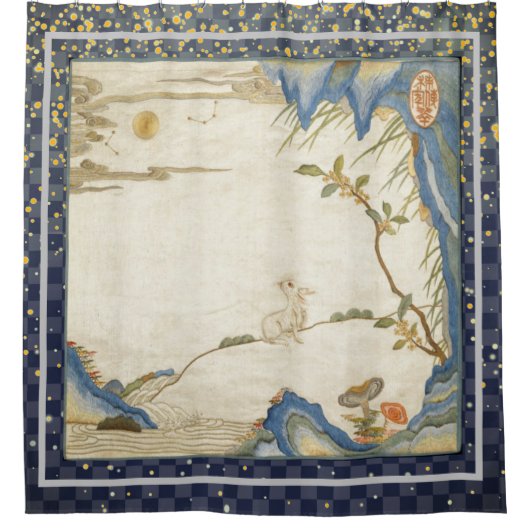 JAPANISCHE BUNNIE MIT BLICK AUF DEN MUNDERSCHUHE DUSCHVORHANG (Vorderseite)