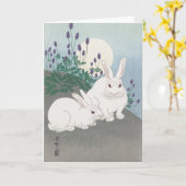 JAPANISCHE BUNNY AND MOON FOLGREETING CARD KARTE (Gelbe Blume)