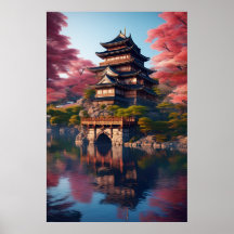 Japanische Burg am Wasser