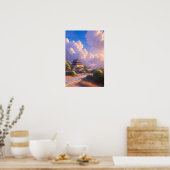 Japanische Burg in Dusk Poster (Küche)