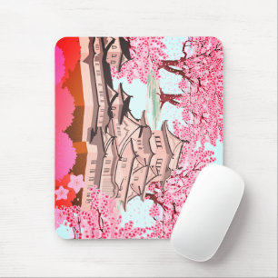 Japanische Burg Sakura Burg Cherry Blossom Mousepad