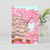 Japanische Burg Sakura Burg Cherry Blossom Save The Date (Stehend Vorderseite)