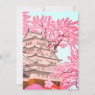 Japanische Burg Sakura Burg Cherry Blossom Save The Date