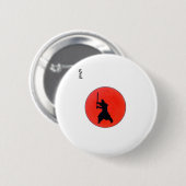 Japanische Bushido-Art des Kriegers Button (Vorne & Hinten)