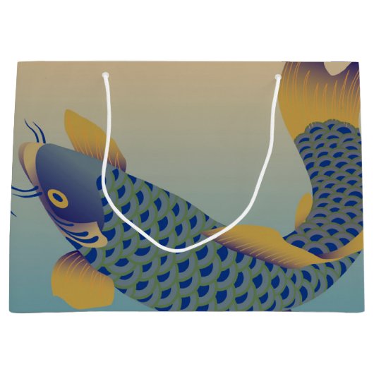 Japanische Carp-Muster Große Geschenktüte (Vorderseite)