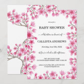 Japanische Cherry Blossom Blumenbrasse Babydusche Einladung (Vorne/Hinten)